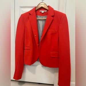 Tomato red blazer .  DVF